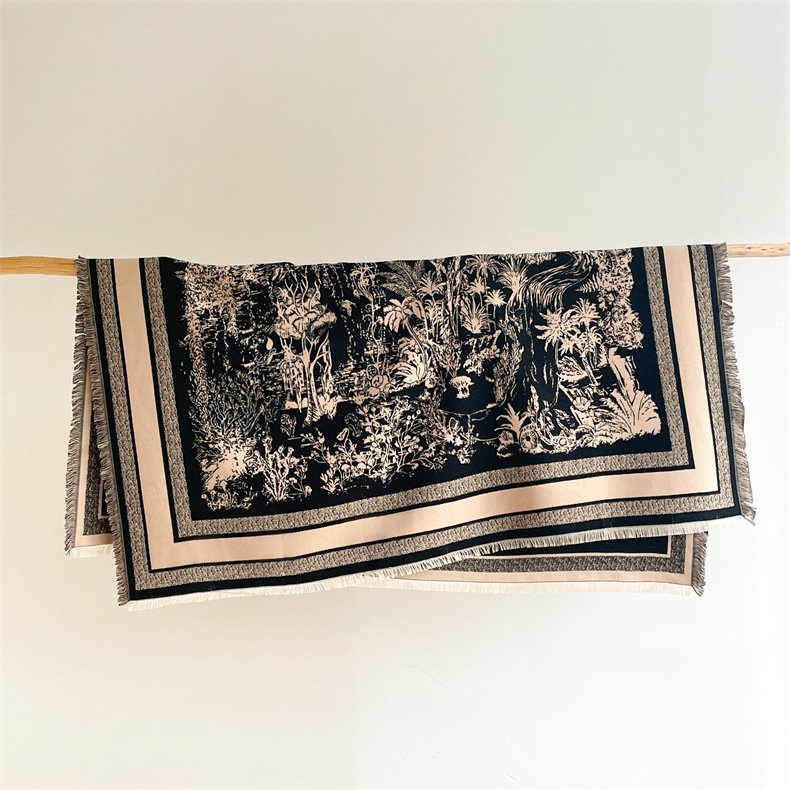 Écharpe en cachemire d'imitation chaude d'hiver avec pompons, écharpe carrée douce, confortable, épaisse et de grande taille, châle_voghion.com