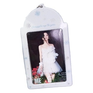 Original PVC shiny transparent card holder winter snowflake small card holder subway ID meal card lanyard aidou card holder