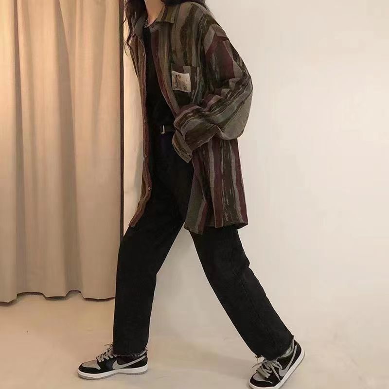 烟灰色破洞牛仔裤女高腰直筒春秋新款高腰百搭宽松显瘦阔腿裤子潮|undefined