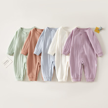 婴儿连体衣春秋纯棉a类无骨长袖睡衣全棉宝宝衣服四季款外出爬服