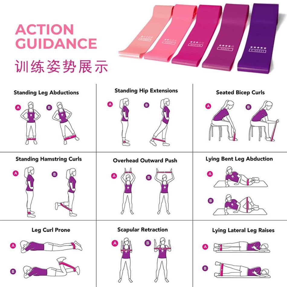 Resistance band yoga band elastic band fitness training hip resistance band sports squat dance elastic band stretch band