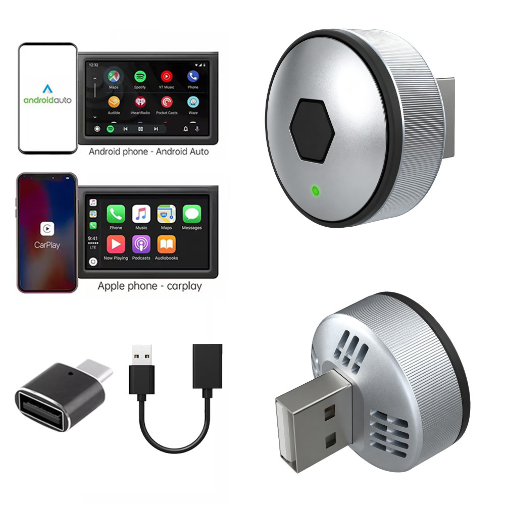 Cross-border one-click switching new carplay box Android two-in-one box wireless adapter for in-car connectivity