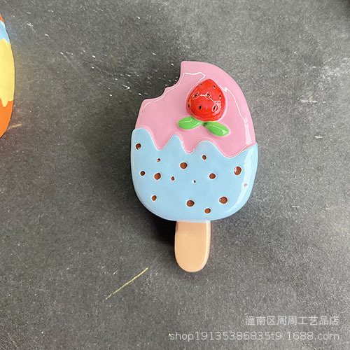 Popsicle tridimensional resina refrigerador pegatinas mensaje de casa Dibujos animados de verano fresco lindo sandía hierba ciruela