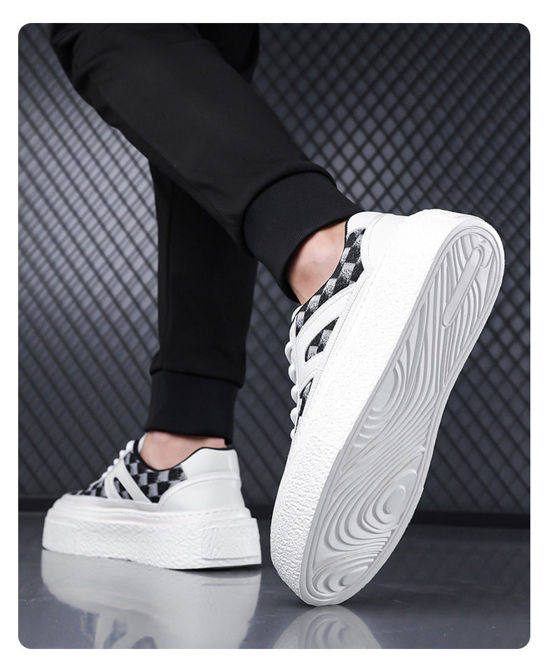 Giày thể thao đế dày nam kiểu mới, giày sneaker đơn giản tăng chiều cao, gót 3-5 cm — GX2519 màu trắng, GX2519 màu đen chi tiết 15