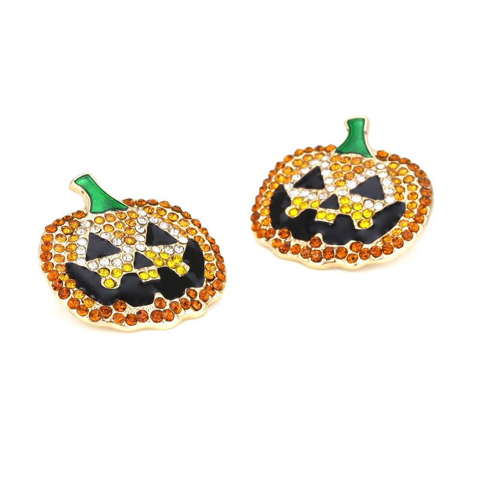 Fashion Pumpkin Alloy Rhinestones Womenu0027S Earrings 1 Pair