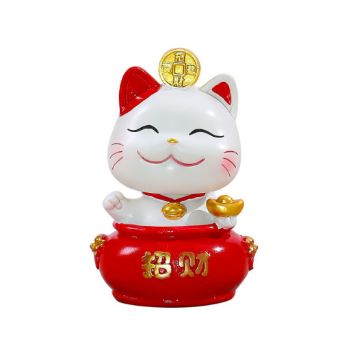 Home Resin Ornaments Lucky Cat Cute Creative Cartoon Doll Porch Desk Decoration Christmas Gift New