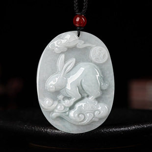 Natural Burma A goods Jade Rabbit Zodiac rabbit pendant jade pendant men's and women's jade pendant Sihui jade wholesale