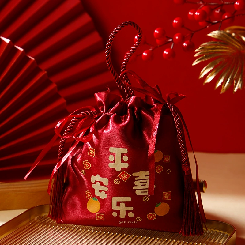 Подарочная сумка из свадебной ткани Подарочная сумка из свадебной ткани Специальная шелковая ткань для свадебных семян