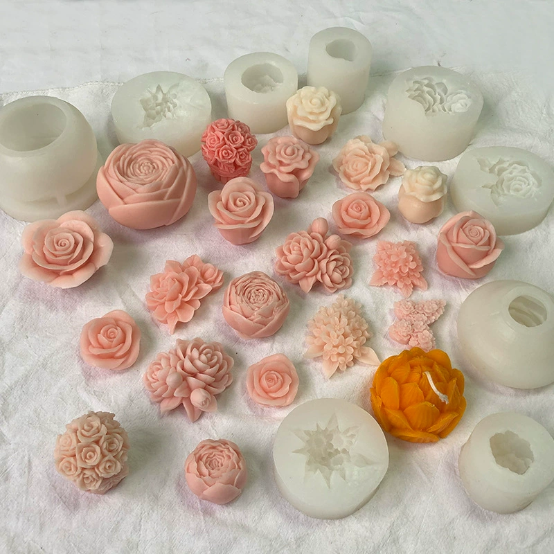 Силиконовые формы с цветочным узором, прозрачные кремово‑белые, для handmade свечей/мыл/ароматических цветов, множество форм