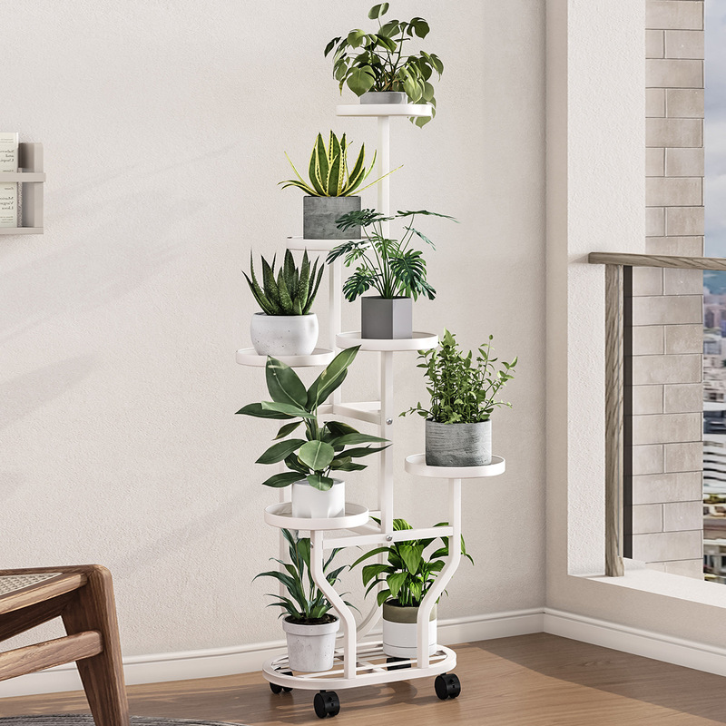 フラワーシェルフリビングルーム床置きバルコニー収納ラック屋外中庭多肉植物鉄植木鉢ブラケット棚拡張ラック|undefined