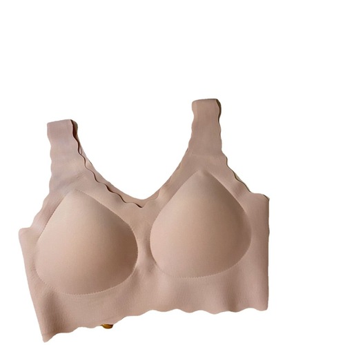 Yunduo Seamless Bra Women's One Piece No Wires Large Breasts Revealing Small Top-up Vest Style Breast-Reducing Sports Bra Women