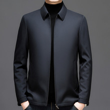 轻奢时尚棉衣夹克冬季商务爸爸男装加厚保暖免烫茄克棉服棉袄外套