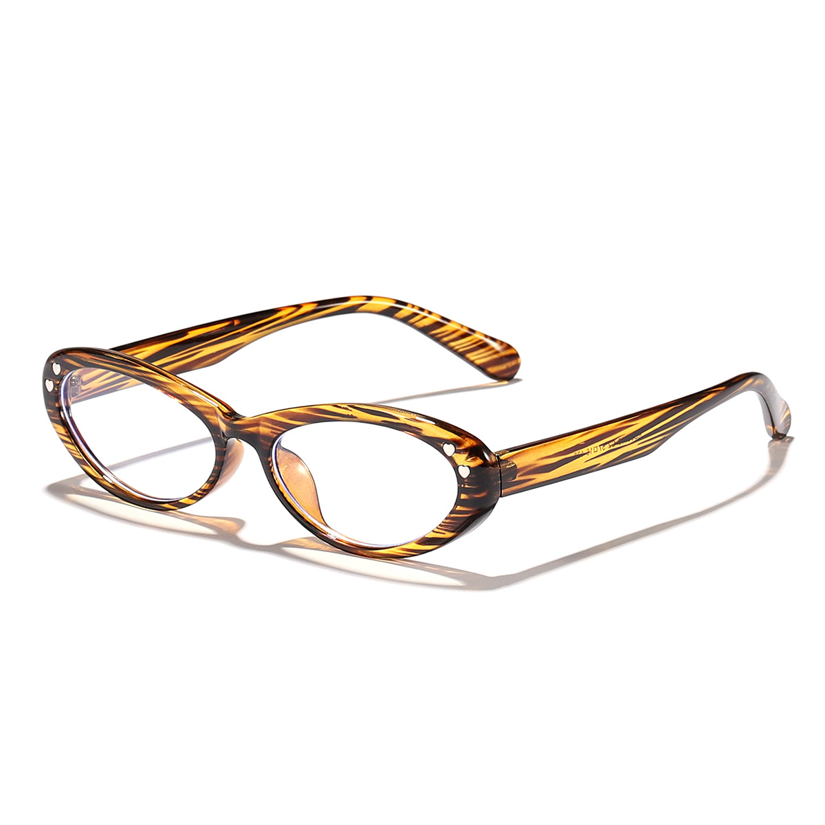 Nuevo marco ovalado retro transfronterizo, estampado de amor, espejo plano anti-luz azul sin maquillaje, gafas de marco de miopía para estudiantes