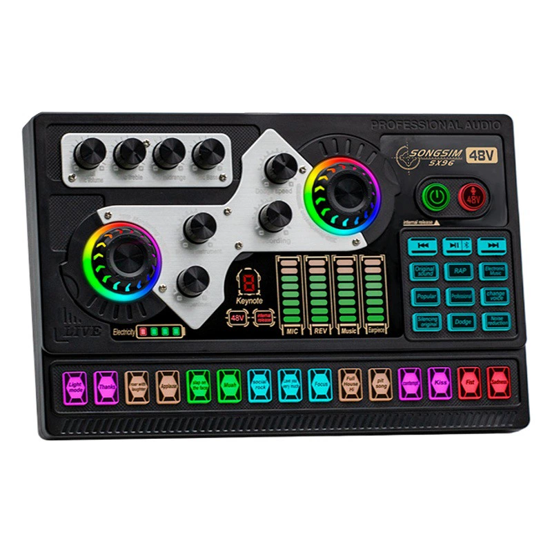 48V звуковая карта Английская версия прямая трансляция на открытом воздухе караоке мобильный телефон Bluetooth Звуковая карта трансграничная