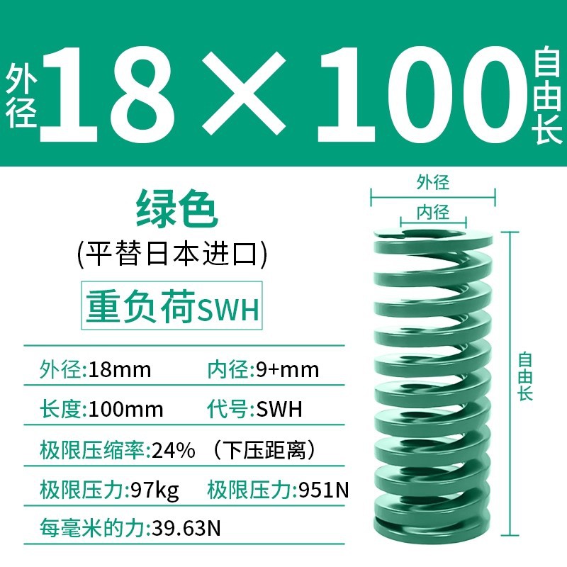 합금강 녹색 18×100