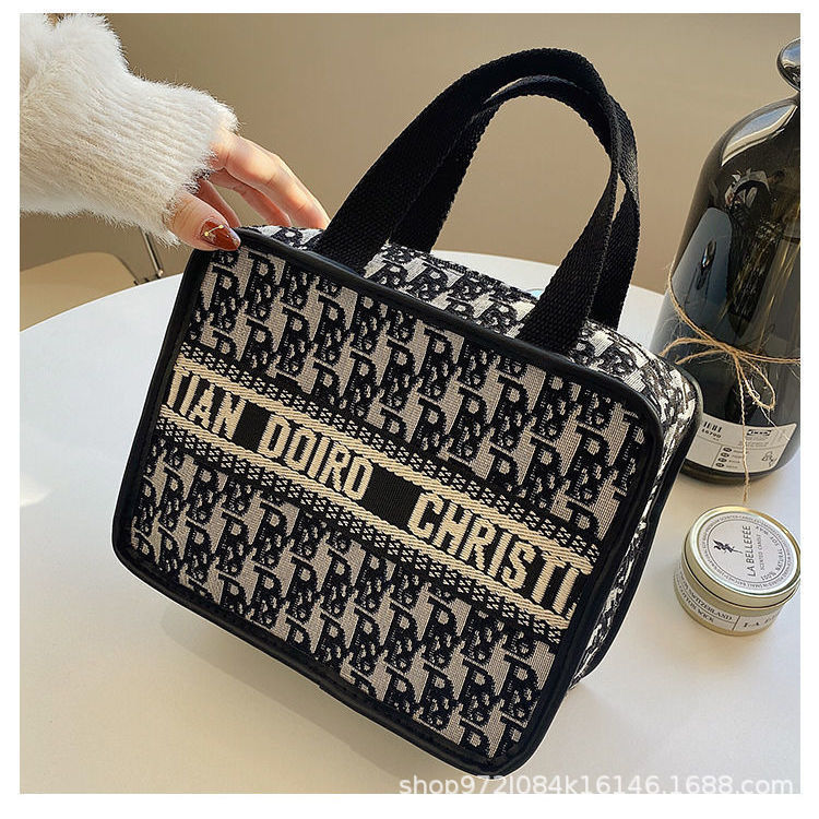 Bolsa de cosméticos de pata de gallo de gran capacidad y alto valor Bolsa de almacenamiento de celebridades de Internet