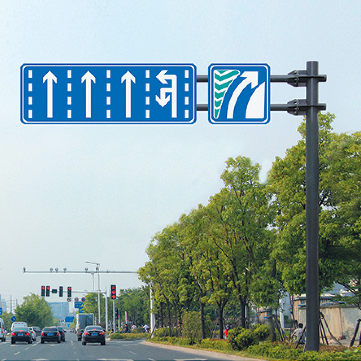 Factory supply traffic sign pole road facilities safety sign pole aluminum alloy reflective sign pole customized