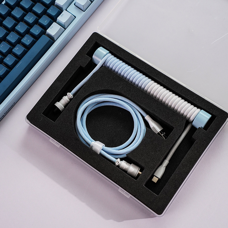 カスタムキーボード航空線type-c編み8kデータ線金属頭バネ線理線棒ギフトボックスセット|undefined