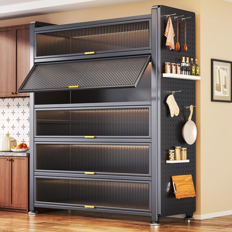 Household Floor-Standing Multi-Layer Storage Rack, Bowl and Chopstick Cabinet, Sideboard, Kitchen Cabinet, Microwave Dust-Proof Storage Cabinet Household Floor-Standing Multi-Layer Storage Rack, Bowl and Chopstick Cabinet, Sideboard, Kitchen Cabinet, Microwave Dust-Proof Storage Cabinet