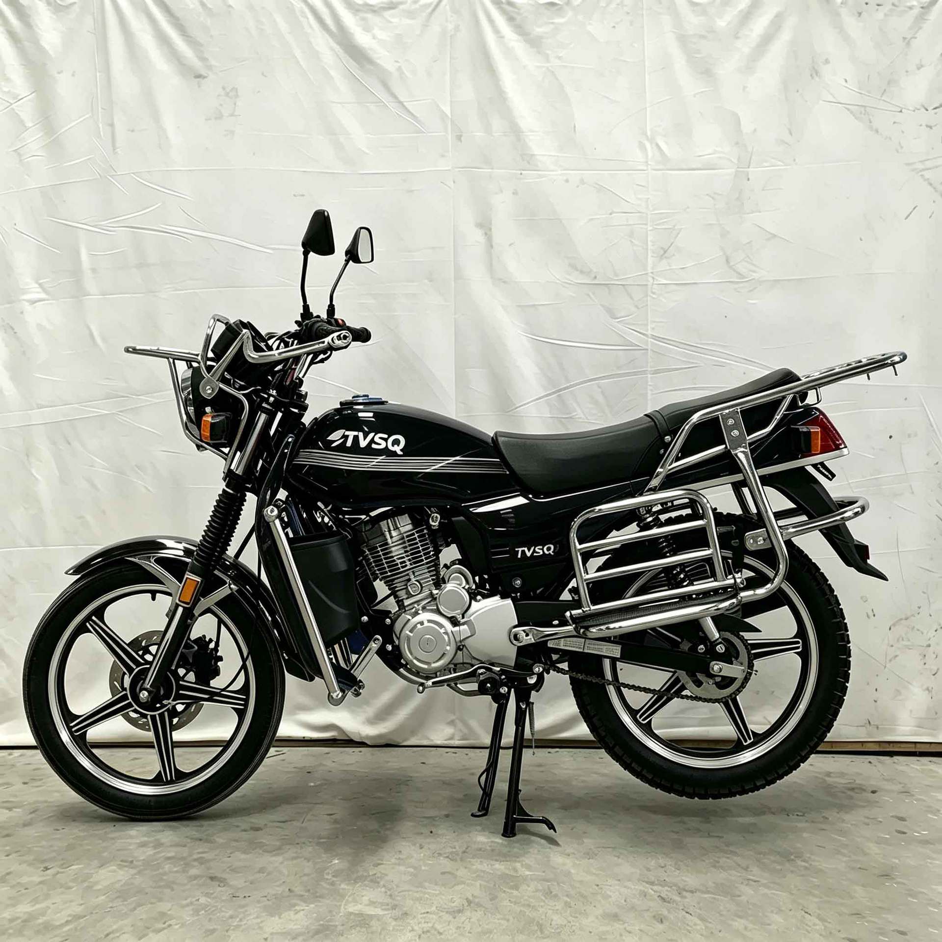 Brand New Black Fuel-Powered Two-Wheeled Motorcycle with Powerful Engine, Fuel-Efficient, Durable, Suitable for Urban and Rural Commuting, Cargo Transport, and Cross-Border Export