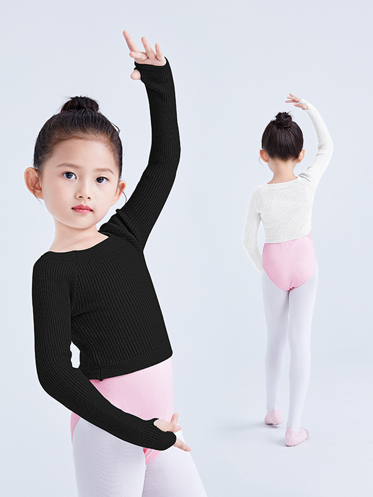 Ropa de baile para niños suéter otoño bebé niñas suéter ropa de invierno con cuello en V niñas suéter cálido ropa de práctica top image 3