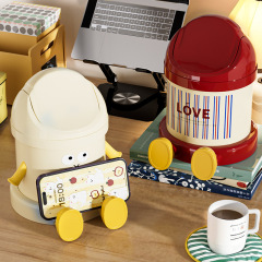 デスクトップゴミ箱家庭用ミニかわいいダイニングテーブルオフィス寝室寮小さなコーヒーテーブル収納バケツ蓋付き