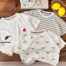 夏季童装新品男童女童印花短袖T恤中小童宝宝半袖上衣一件代发潮