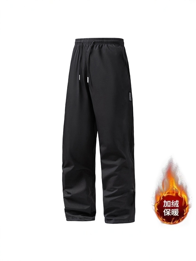 Camisas con menos ropa de terciopelo, pantalones casuales de hombre cálidos, pantalones rectos transfronterizos coreanos de invierno gruesos, pantalones deportivos