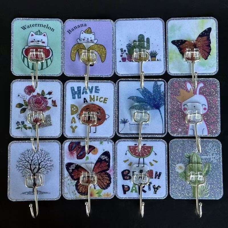 Hook Stickers, Strong Large Sticky Hooks, Multifunctional Stainless Steel Cute Hooks, Traceless Stickers, No Punching Hooks Behind the Door Hook Stickers, Strong Large Sticky Hooks, Multifunctional Stainless Steel Cute Hooks, Traceless Stickers, No Punching Hooks Behind the Door
