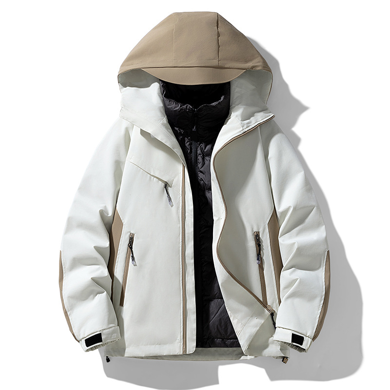 2025 chaqueta de plumón para hombre desmontable revestimiento blanco de goma de plumón grueso chaqueta de invierno cálida chaqueta exterior para hombre