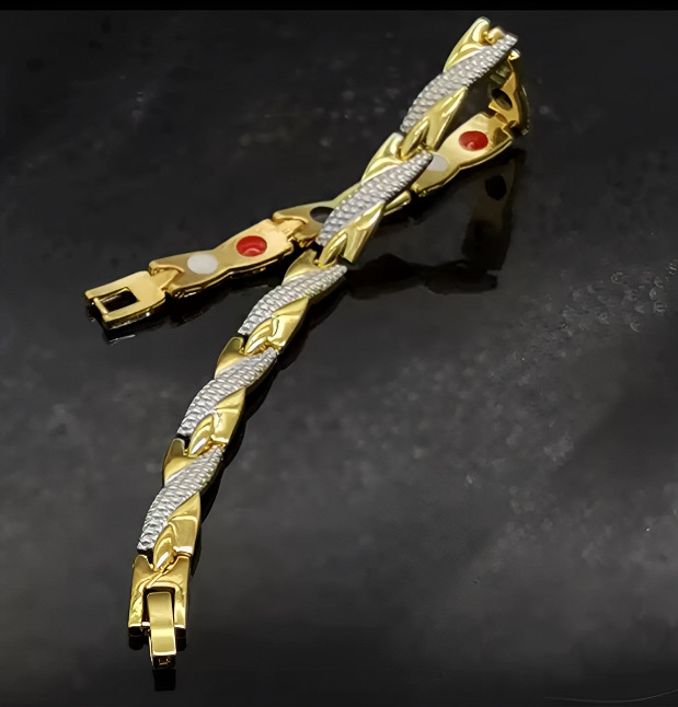 용무늬 팔찌 골드와 실버