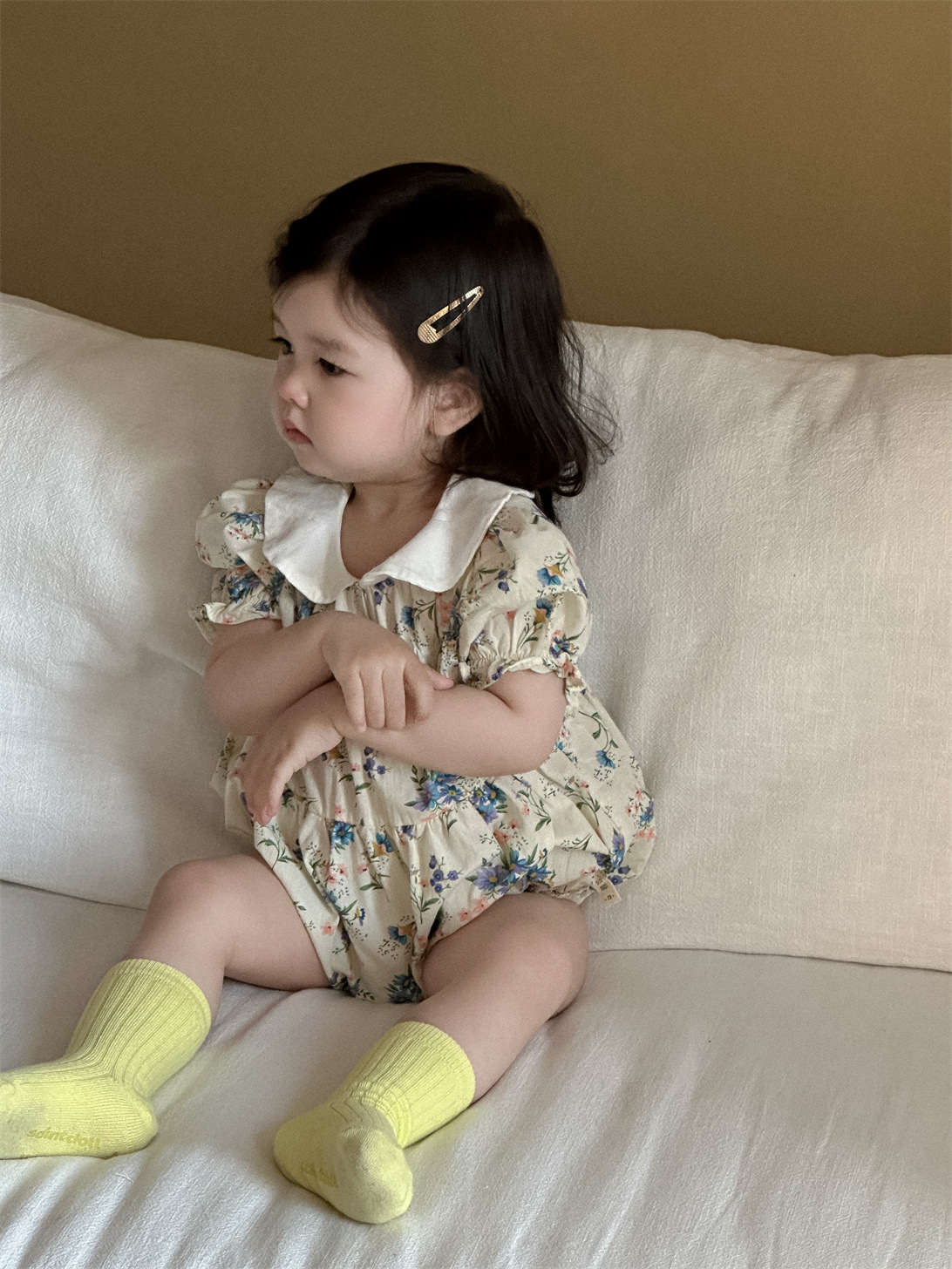 Vestido floral para bebé Ropa de bebé Estilo fino de verano Ropa para niños coreanos Ropa para niñas Ropa de una pieza de verano 2025 image 1