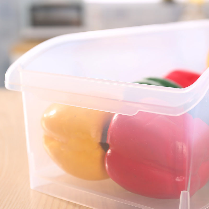 Caja de Almacenamiento Tipo Cajón para Refrigerador de Plástico Transparente con Asa
