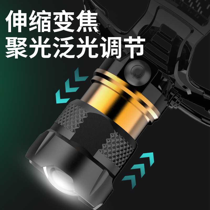 De una sola pieza de entrega Nuevo faro láser de detección remota faro Tipo-C de carga rápida zoom telescópico faro al aire libre