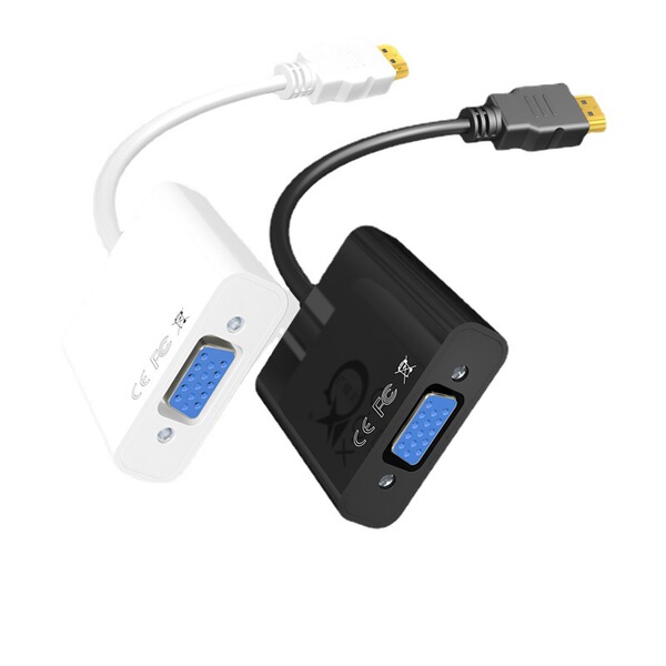 Hdmi to vga cable with audio power converter tv computer adapter…