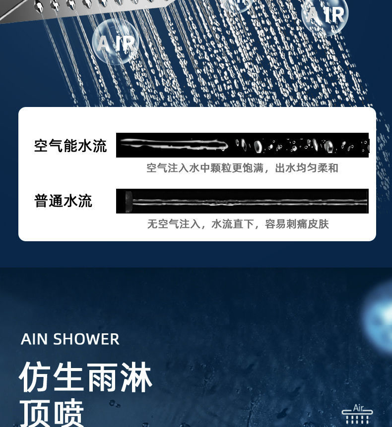 German shower head set, rain shower head, bathroom faucet, thermostatic shower, household brass factory undefined