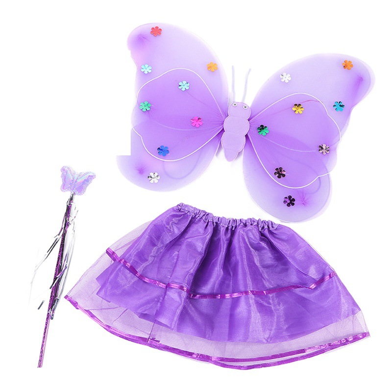 Alas de mariposa juguete de cuatro piezas para niños juguete emisor de luz alas de mariposa puesto de juguete LED alas emisoras de luz