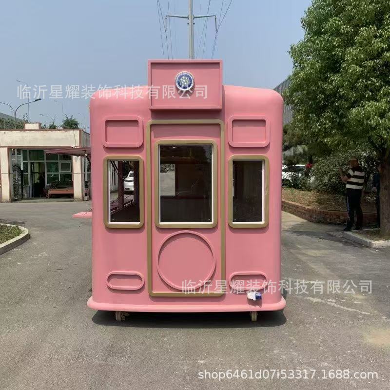 复古双层巴士餐车商用餐厅移动咖啡奶茶车商业街售货车网红道具车
