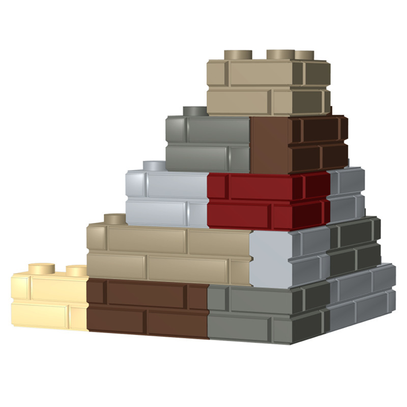 Cross-Border Small Particle Building Blocks Compatible with 98283 15533 1X2 1X4 Checkered Wall Bricks Castle Building Bricks