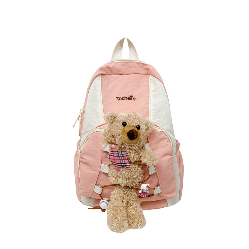 Jardín de infantes bolsas escolares de dibujos animados lindos osos muñecas mochilas para niños y niñas