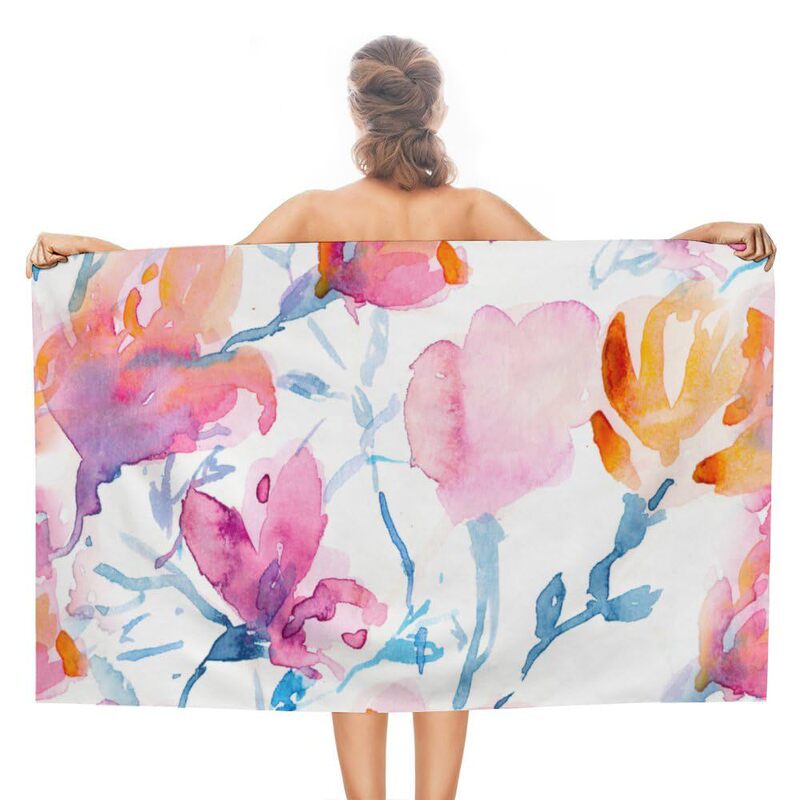 Beach Towel Flower Cherry Blossom Watercolor Bath Towel Suitable for Women Girls Kids Men Lightweight Water Absorbent Quick Drying Towel Beach Towel Flower Cherry Blossom Watercolor Bath Towel Suitable for Women Girls Kids Men Lightweight Water Absorbent Quick Drying Towel