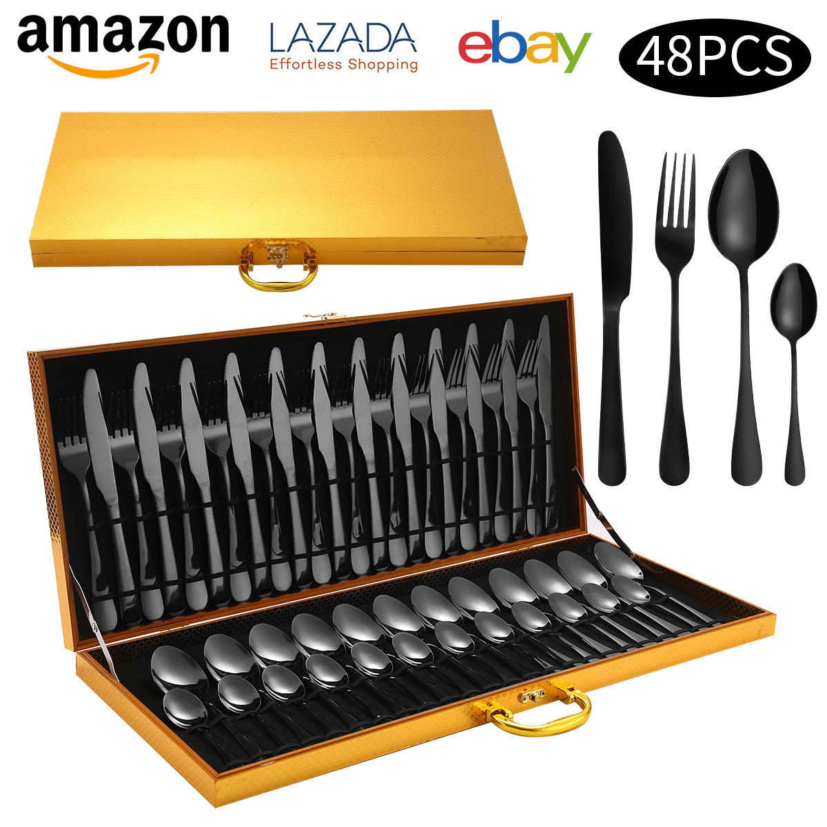 [12 분] 블랙 48 장 세트