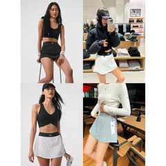 オリジナルAloヨガパンツスカート レディース ハイウエスト フィットネス ランニング ピラティス スポーツ テニススカート 伸縮性 ハイウエスト