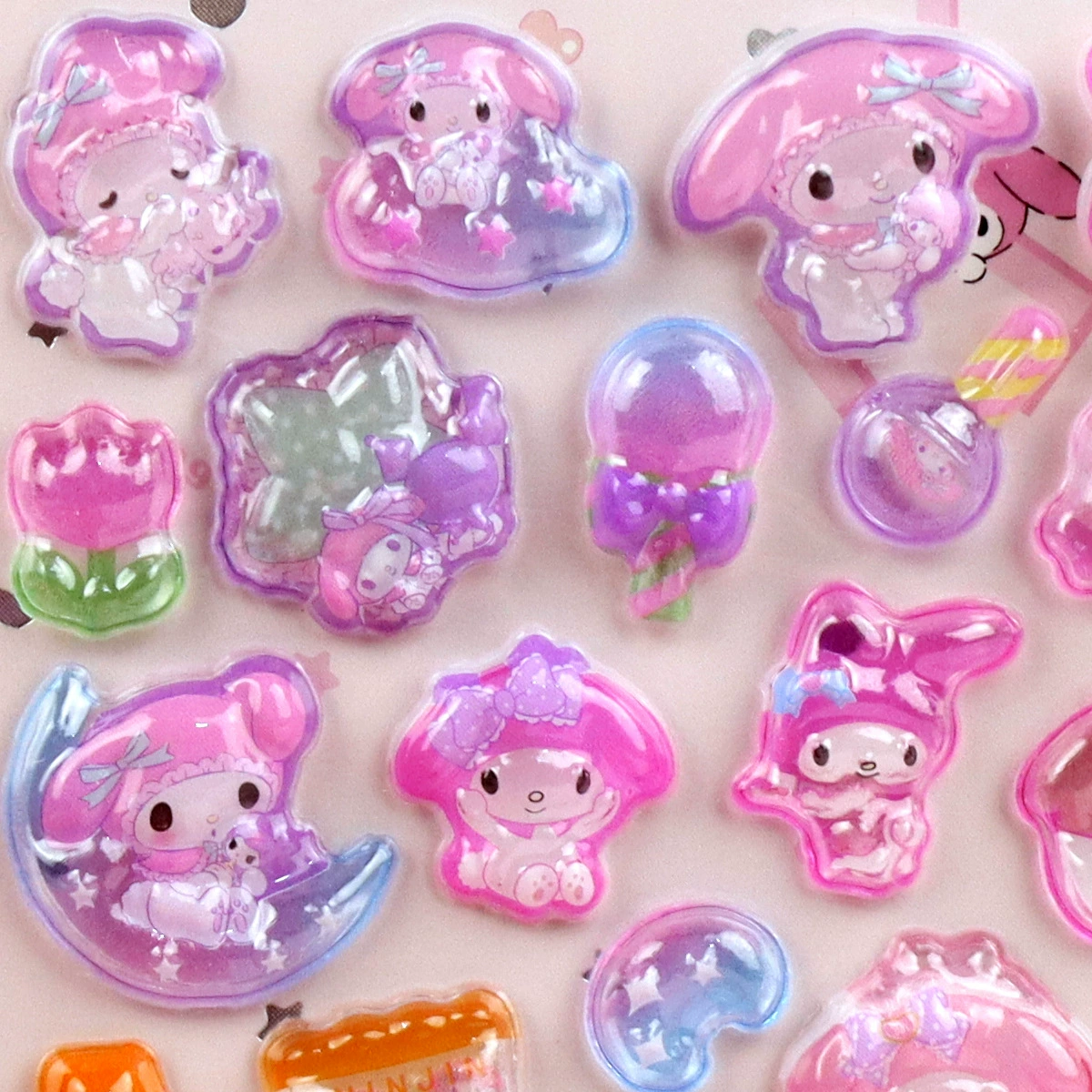3D Luminous Embossed Sticker (Sanrio) — Cartoon Kids, 20.5×9 cm, 16 Styles