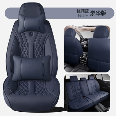 Model Full Leather Breathable: Universal seat cover - style-blue-deluxe-edition-general