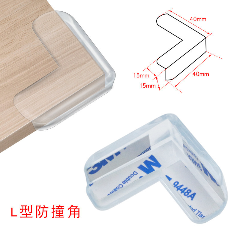 Ángulo de silicona transparente a prueba de colisiones cubierta de esquina de mesa de seguridad infantil goma de respaldo no perforada muebles mesa de té protección contra golpes image 7