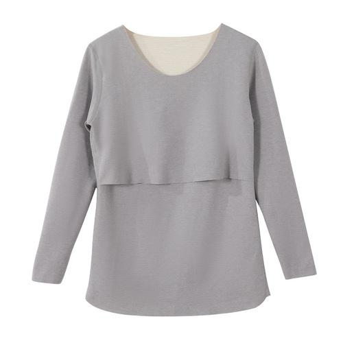 Pregnant Women's Set of Thermal Underwear (Longjohns) - Fleece Wool and Silk Maternity Sleepwear, Warm Innerwear Postpartum Breastfeeding Nursing Clothes