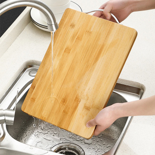 Chopping board Nanzhu Household set of solid wood chopping board, fruit chopping board, complementary food, rolled bamboo, thickened bamboo, durable chopping board