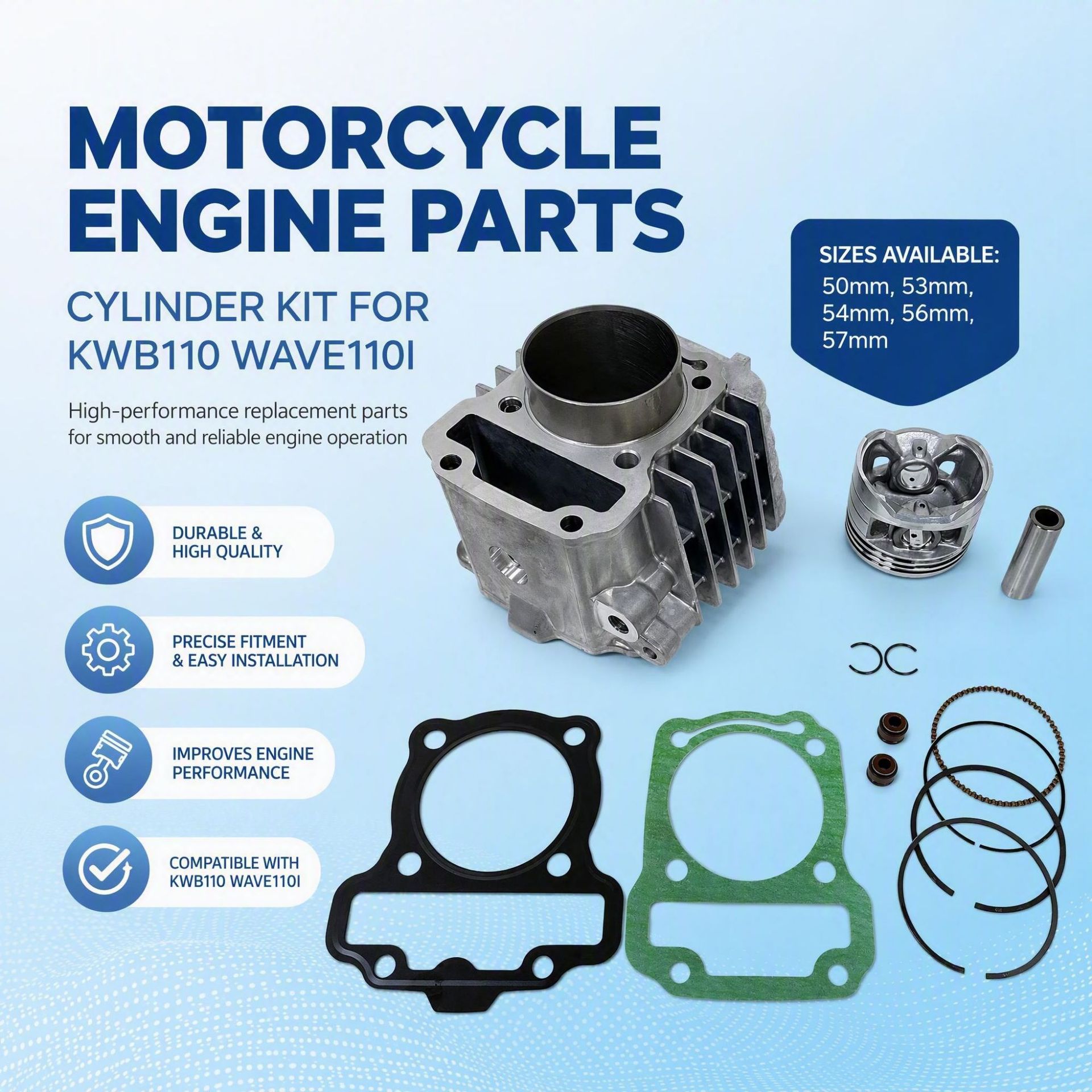 Motorcycle engine cylinder is suitable for Suzuki KWB110 WAVE110i POP110 REVO110