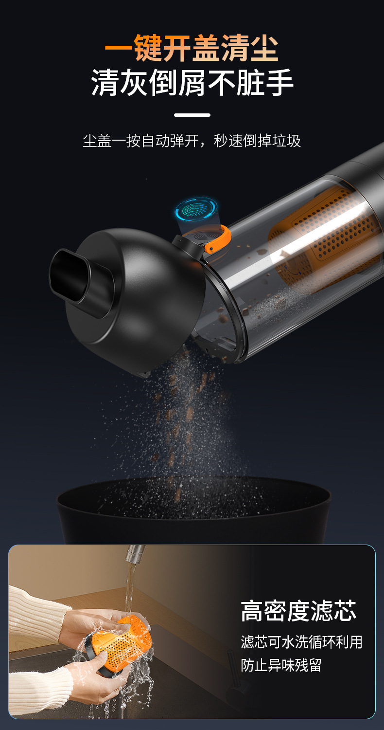 Factory Direct Sales Portable Handheld Wireless Vacuum Cleaner Small Dust Blower with Strong Suction Power for Car Use Wholesale